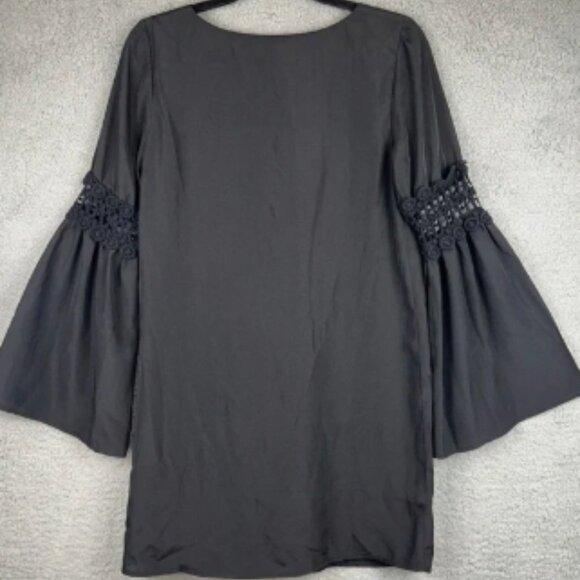 Stone Cold Fox Ninas Dress Womens Small Black Boho Lace Bell Sleeve Mini - Picture 3 of 6